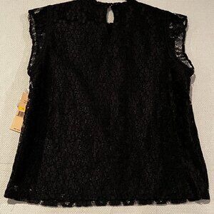 Nanette‎ Lepore Sleeveless Lace Blouse Top Black Fairy Goth Size Medium NWT